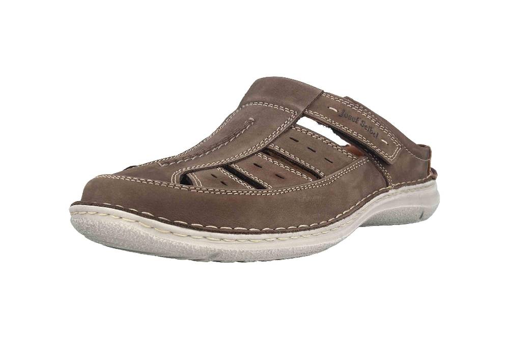 ﻿ Josef Seibel Anvers 76 Pantoletten in Übergrößen Grau 43676 21 711 große Herrenschuhe Weihnachtsangebot