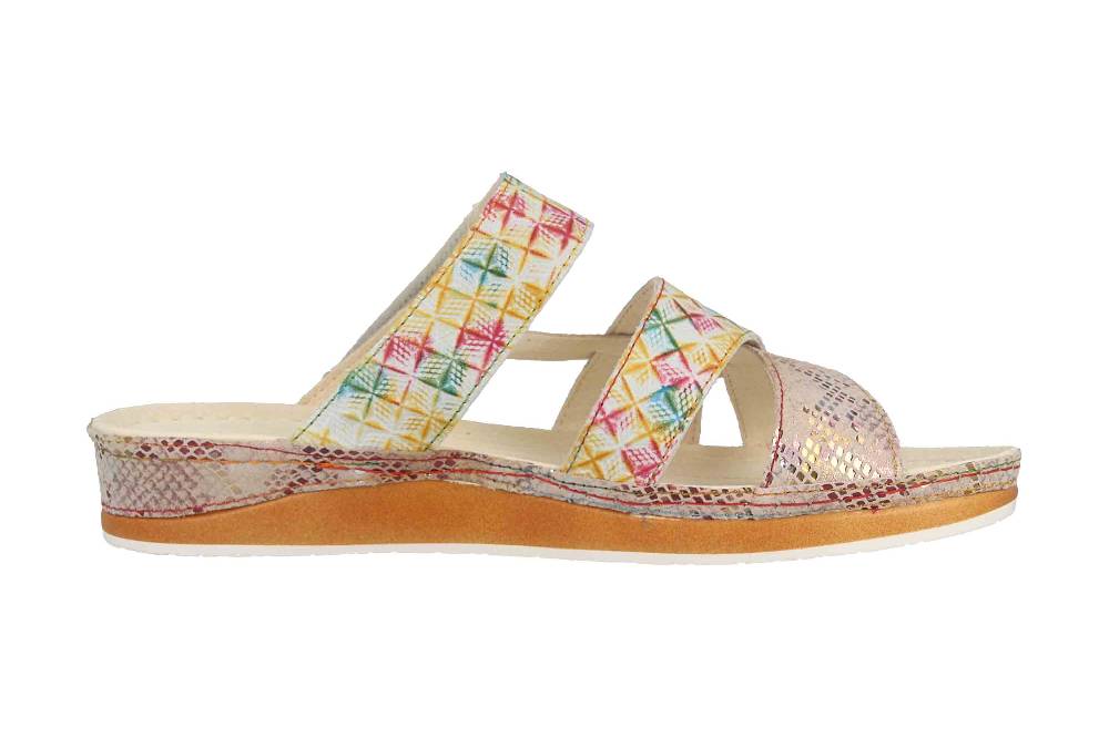 Laura Vita Pantoletten in Übergrößen Mehrfarbig BRUEL 05 Orange große Damenschuhe Auslauf