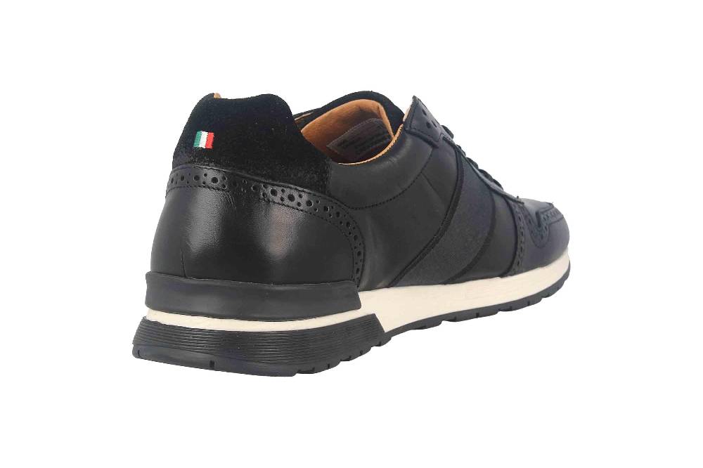 Pantofola d'Oro SANGANO UOMO LOW XL Sneaker in Übergrößen Schwarz 10203019.25Y/10203070.25Y große Herrenschuhe Saisonale Angebote