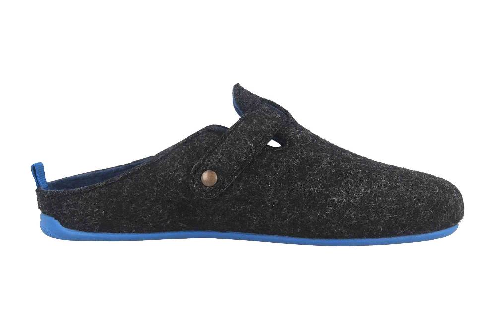 Andres Machado Clogs & Hausschuhe in Übergrößen Schwarz VAL Black Blue/ Herren große Herrenschuhe Neueste Stile
