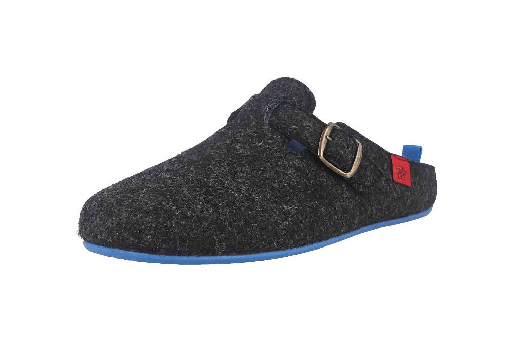 Andres Machado Clogs & Hausschuhe in Übergrößen Schwarz VAL Black Blue/ Herren große Herrenschuhe Neueste Stile