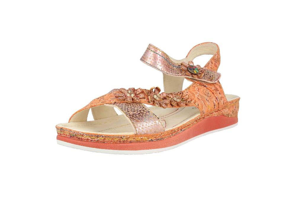 Laura Vita Sandalen in Übergrößen Mehrfarbig BRCUELO 81 Orange große Damenschuhe Versandkostenfrei