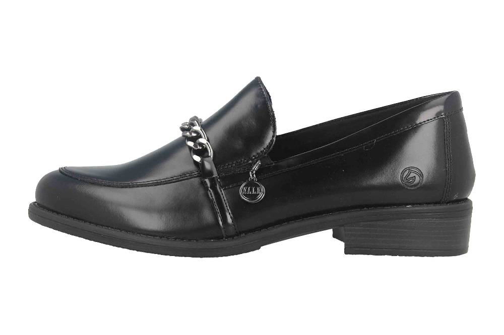 Remonte Slipper in Übergrößen Schwarz D0F03-01 große Damenschuhe