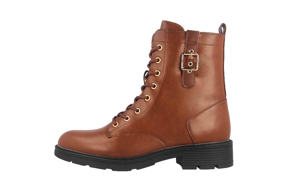 Fitters Footwear Angela Stiefeletten in Übergrößen Braun 2AA0380202 Cognac große Damenschuhe