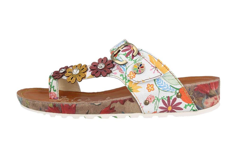 Laura Vita Pantoletten in Übergrößen Mehrfarbig BRCYANO 88 Blanc große Damenschuhe