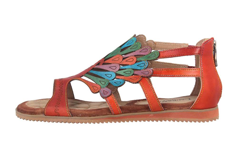 Laura Vita Sandalen in Übergrößen Mehrfarbig VACA Orange große Damenschuhe
