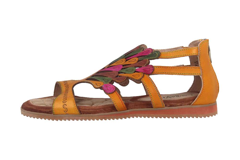 Laura Vita Sandalen in Übergrößen Mehrfarbig VACA Jaune große Damenschuhe