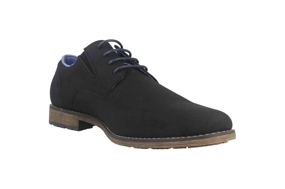 Mavins Halbschuhe in Übergrößen Schwarz 3HH0180302 2100 Black PU Nubuck große Herrenschuhe Sonderangebot der Fabrik