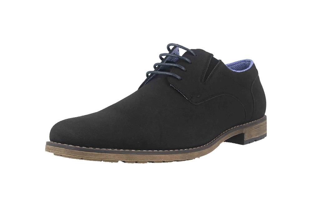 Mavins Halbschuhe in Übergrößen Schwarz 3HH0180302 2100 Black PU Nubuck große Herrenschuhe Sonderangebot der Fabrik