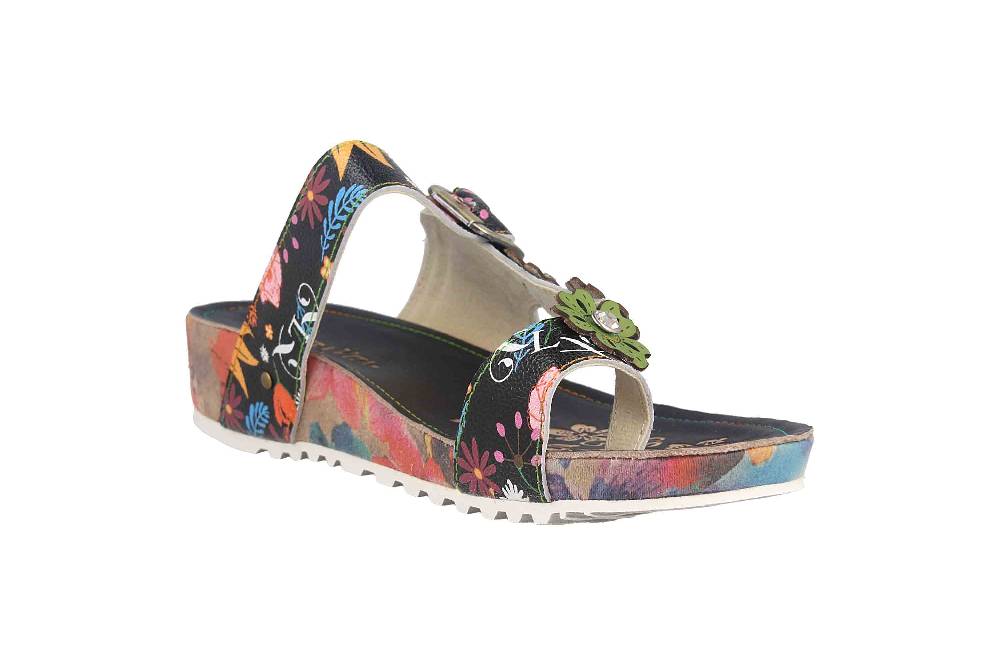 Laura Vita Pantoletten in Übergrößen Mehrfarbig BRCYANO 88 Noir große Damenschuhe Kauf eins, bekomm eins gratis