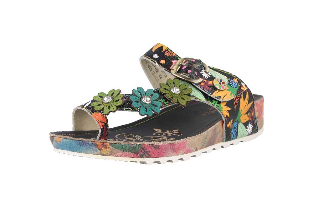 Laura Vita Pantoletten in Übergrößen Mehrfarbig BRCYANO 88 Noir große Damenschuhe Kauf eins, bekomm eins gratis