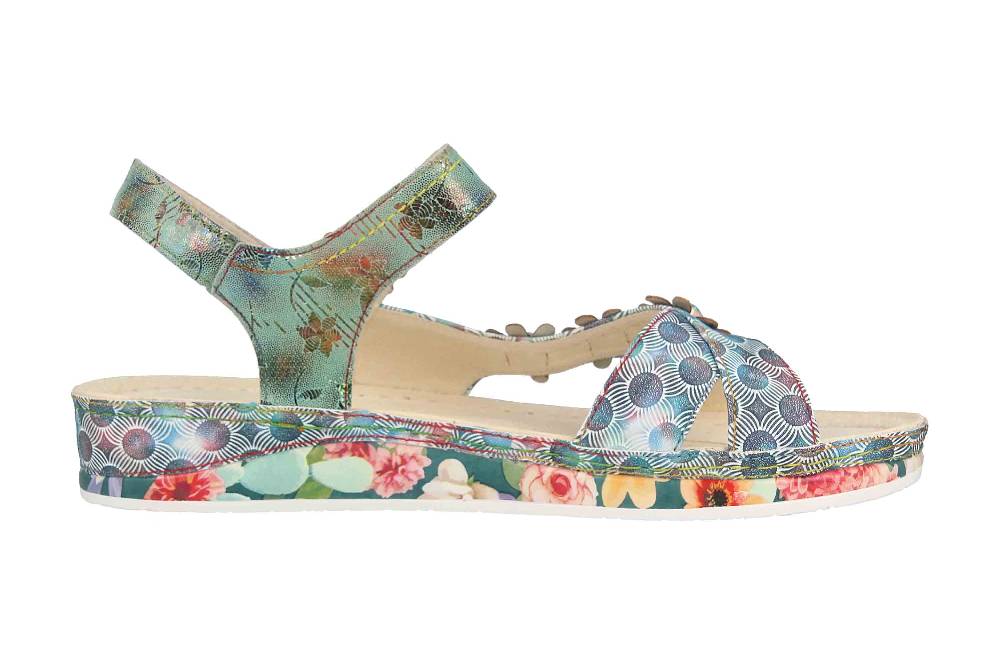 Laura Vita Sandalen in Übergrößen Mehrfarbig BRCUELO 81 Kaki große Damenschuhe Sonderangebote