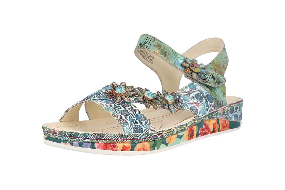 Laura Vita Sandalen in Übergrößen Mehrfarbig BRCUELO 81 Kaki große Damenschuhe Sonderangebote
