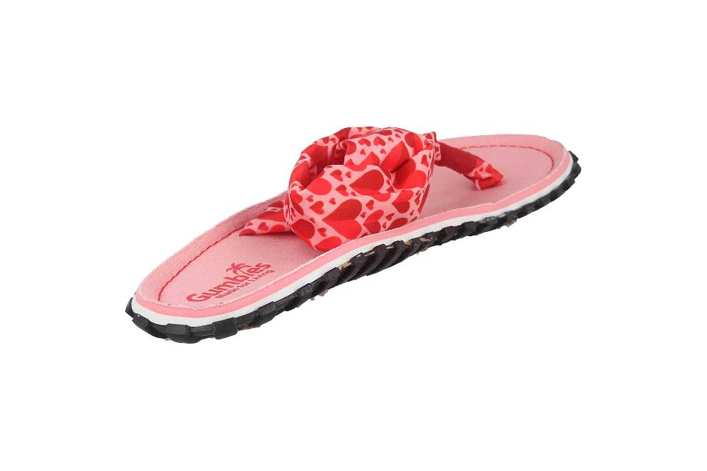 Gumbies Zehentrenner in Übergrößen Rosa 2609 Candy Hearts große Damenschuhe Letzter Tag