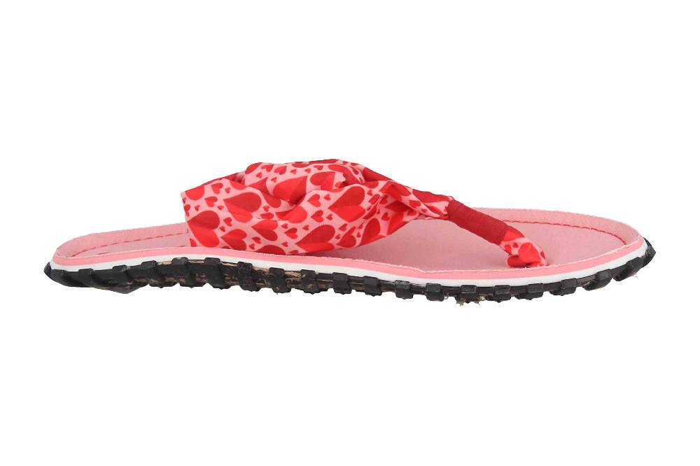 Gumbies Zehentrenner in Übergrößen Rosa 2609 Candy Hearts große Damenschuhe Letzter Tag