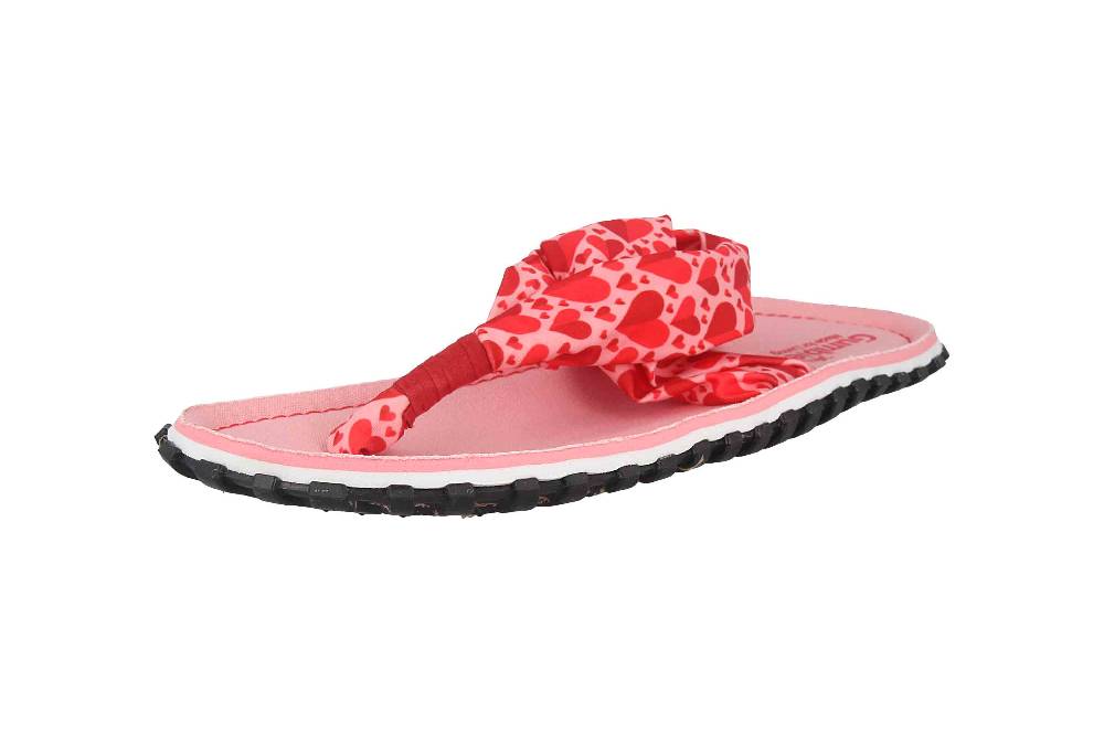 Gumbies Zehentrenner in Übergrößen Rosa 2609 Candy Hearts große Damenschuhe Letzter Tag