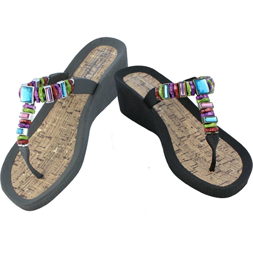 Beachandstreet Poolschuhe Malibu Zehengreifer mit Keilabsatz Vatertagsangebot