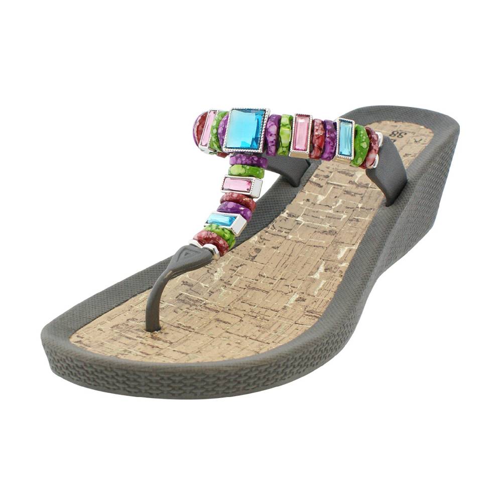 Beachandstreet Poolschuhe Malibu Zehengreifer mit Keilabsatz Vatertagsangebot