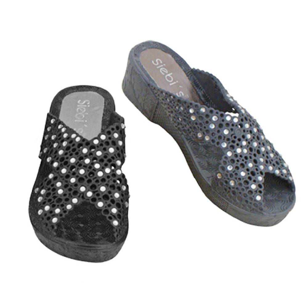 Beachandstreet Badeschuhe Damen Thira mit Strass und Keilabsatz Blitzangebot