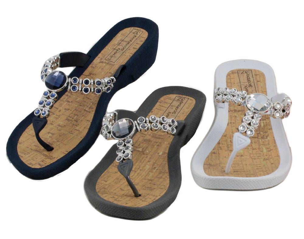 Beachandstreet Badeschuhe Damen • Soria • Zehentrenner mit kleinem Keilabsatz Kauf eins, bekomm eins gratis