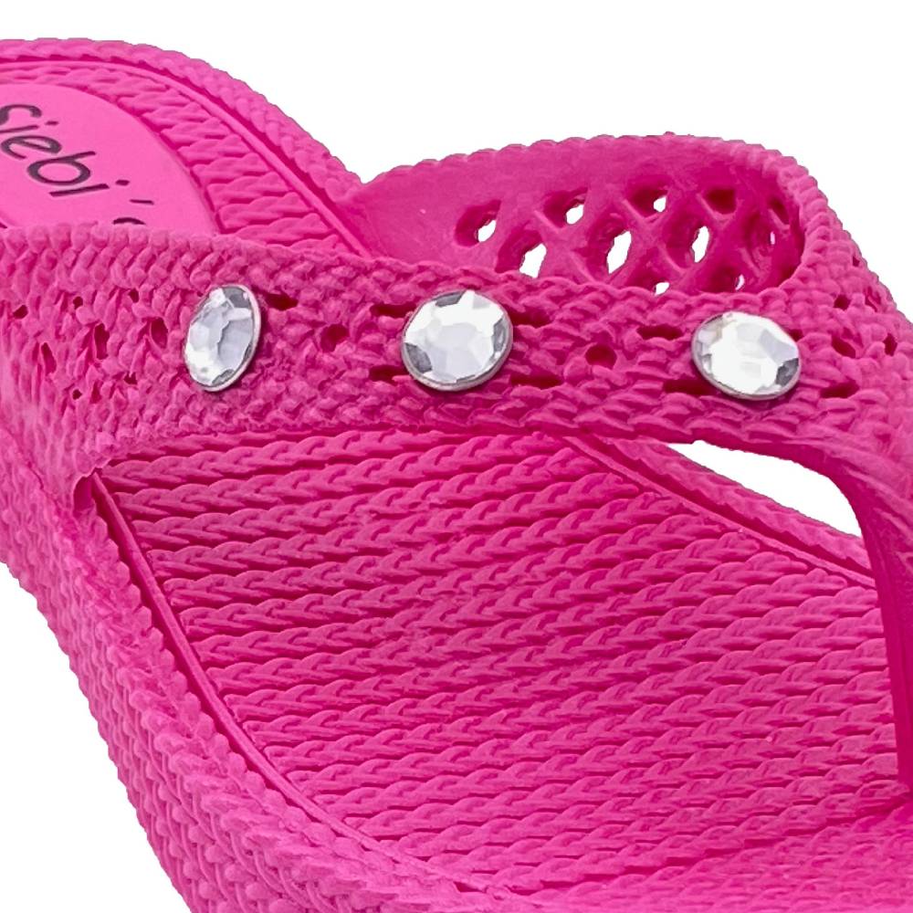 Beachandstreet Siebi's Poolschuhe Frauen - Rab - in Flechtoptik und knalligem Pink - fällt klein aus Fabrikladen