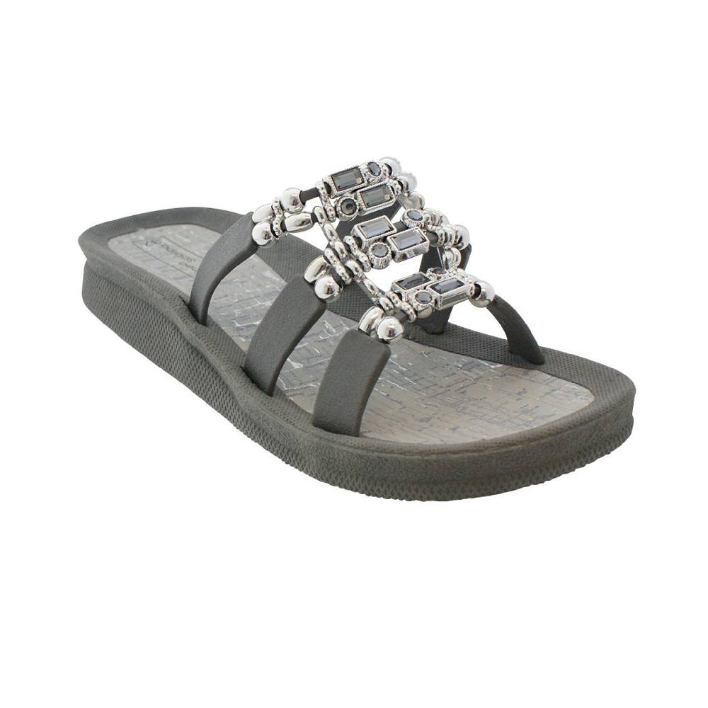 Beachandstreet Linea Scarpa Badeschuhe Damen • Naxos • Badepantolette mit dekorativen Ziersteinen für Frauen Verkauf
