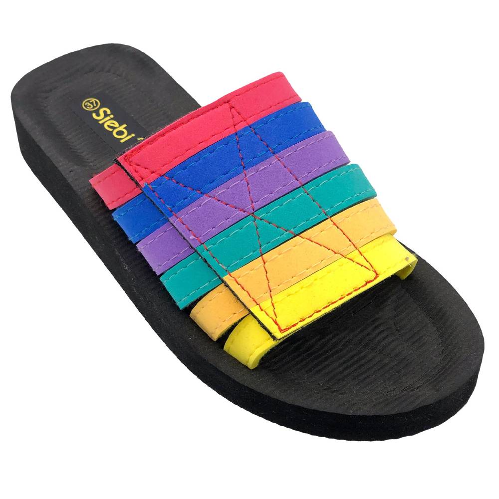 Beachandstreet Badeschuhe Damen • Beach Klett • Badepantolette für Frauen mit Klettverschluss • fällt klein aus Blitzverkäufe