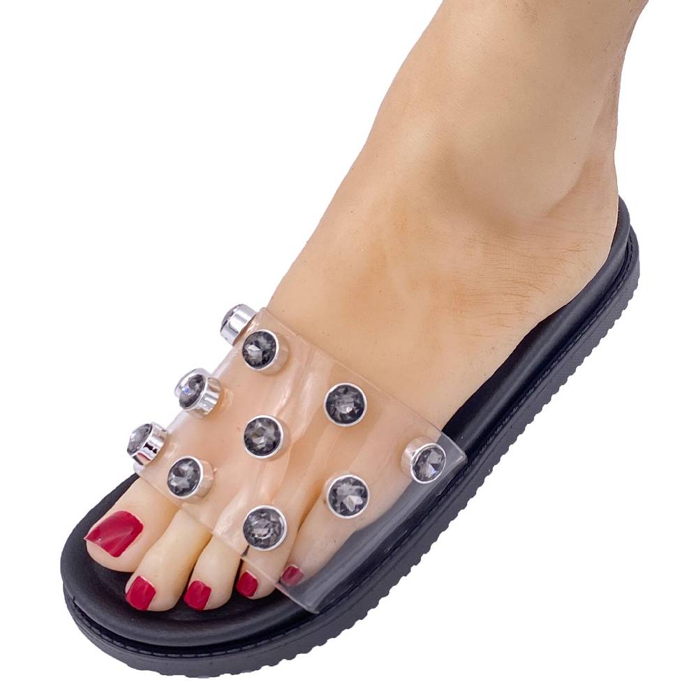 Beachandstreet Florenz - Badeschuhe mit transparentem Oberteil und großen Acrylsteinen Exklusivangebot