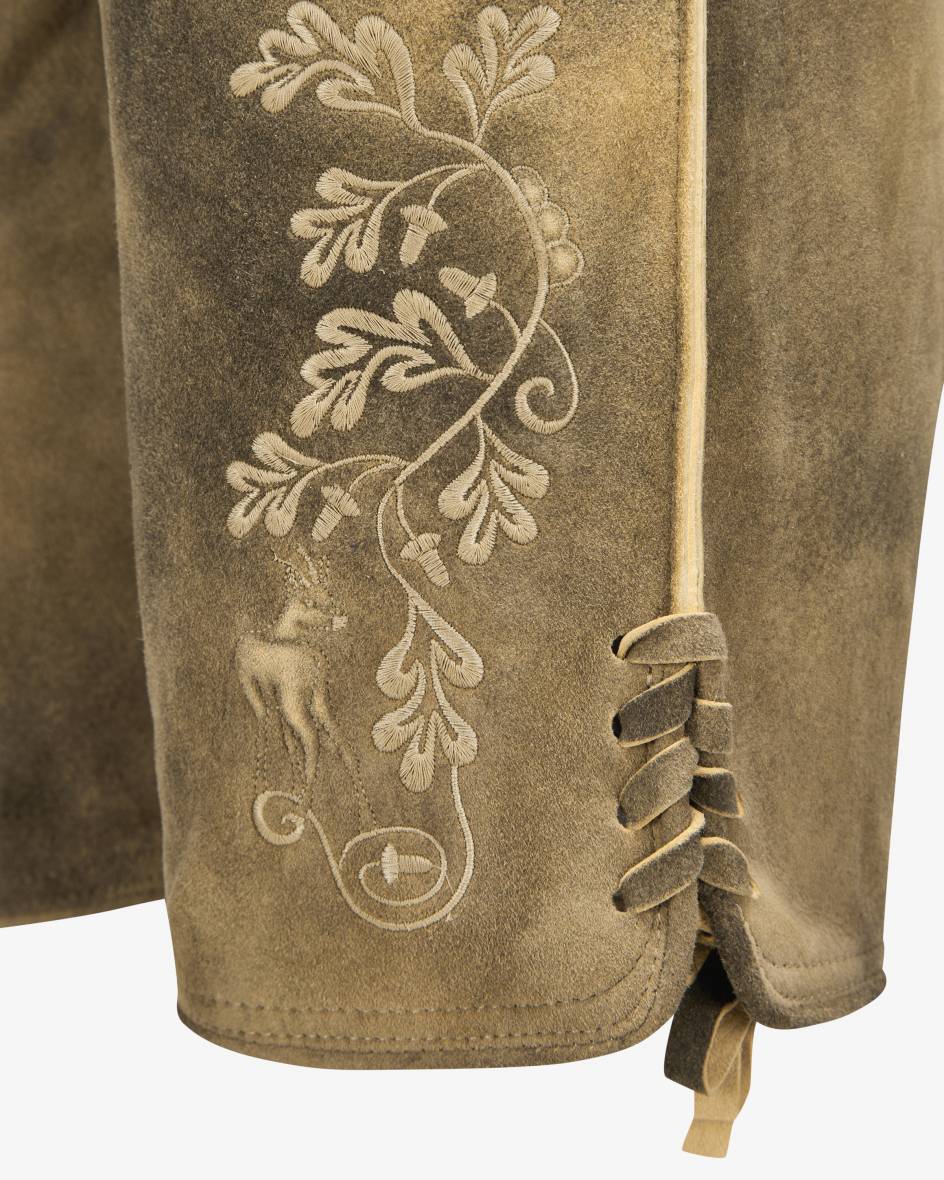 LODENFREY Wiesnlederhose kurz aus Ziegenleder Weihnachtsangebot
