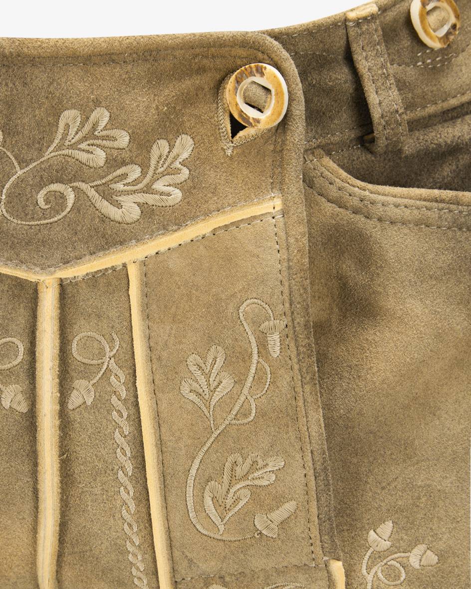 LODENFREY Wiesnlederhose kurz aus Ziegenleder Weihnachtsangebot