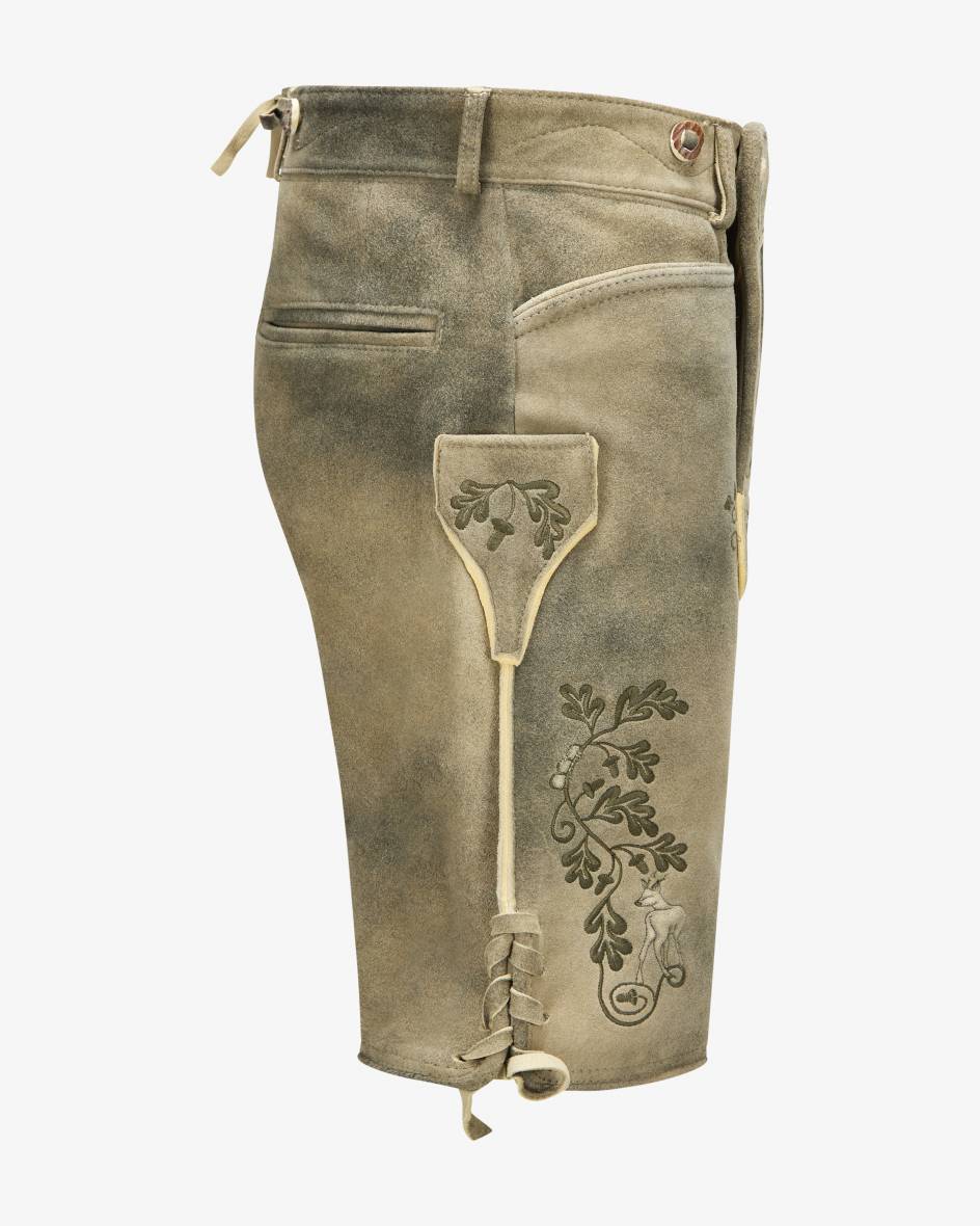LODENFREY Wiesnlederhose kurz aus Ziegenleder Osterangebot