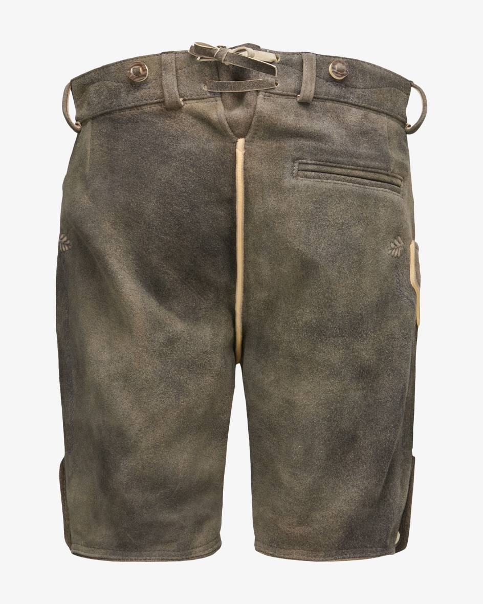 LODENFREY Wiesnlederhose kurz aus Ziegenleder Günstiger Verkauf