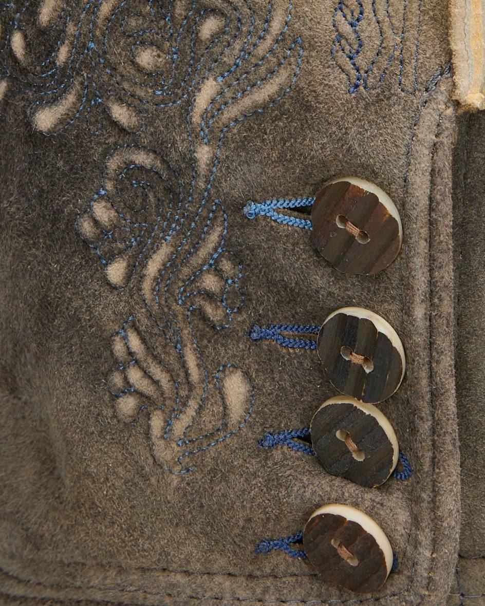 LODENFREY Wiesnlederhose kurz aus Ziegenleder Günstiger Verkauf