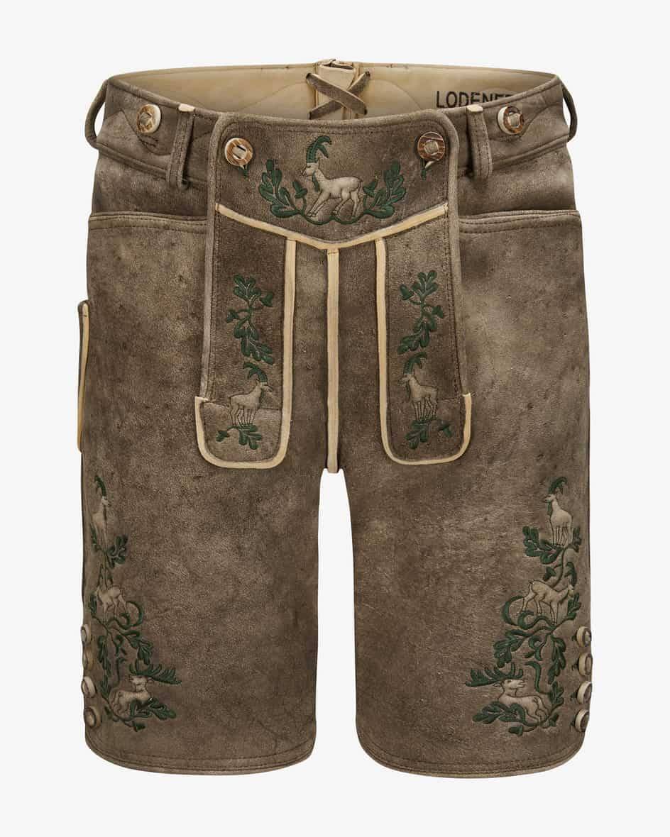 LODENFREY Wildleben Lederhose kurz aus Hirschleder Limitierter Zeitrabatt