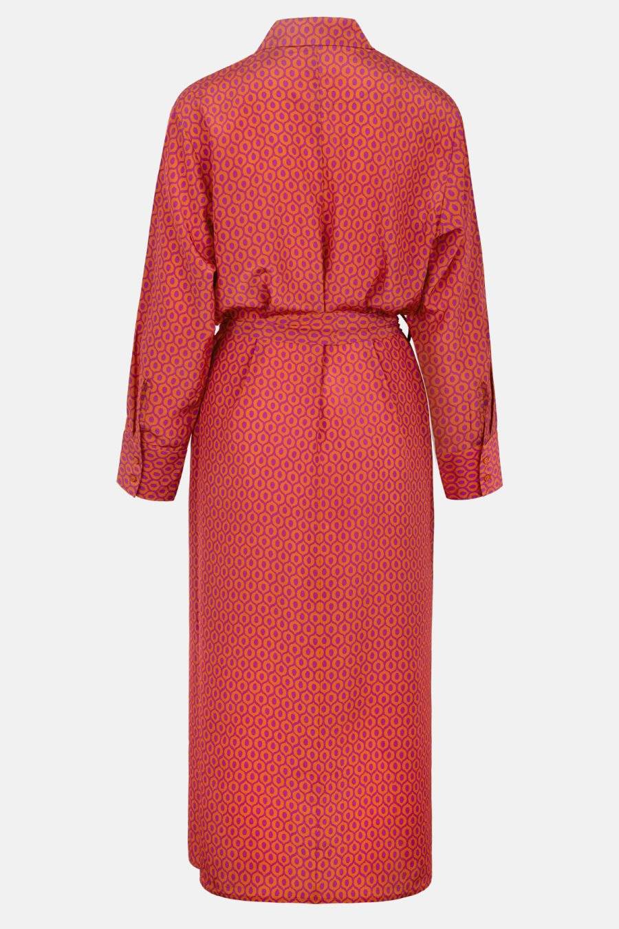 Lu Li Lina Lina Langes Seidenkleid mit Gürtel Heißer Verkauf