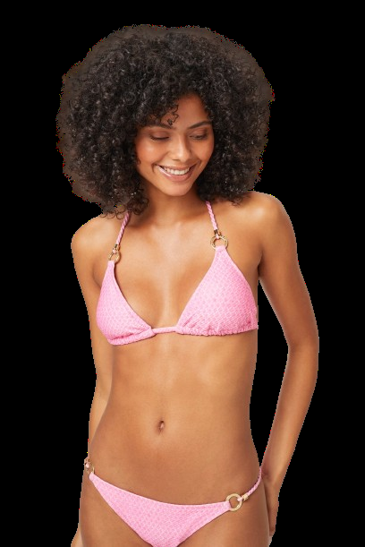 BIKINIS Ring Padded Triangel Bikini Pink Tiefpreis