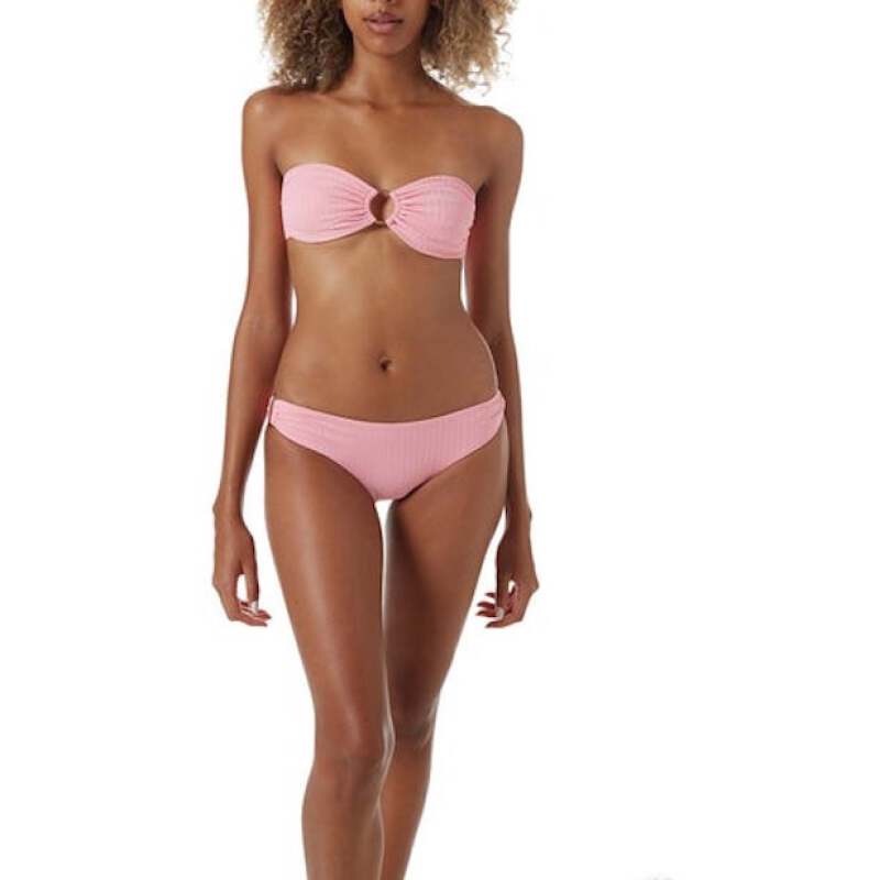 BIKINIS Evita Padded Bandeau Bikini Blush Ribbed 50% Rabatt mit kostenlosem Versand