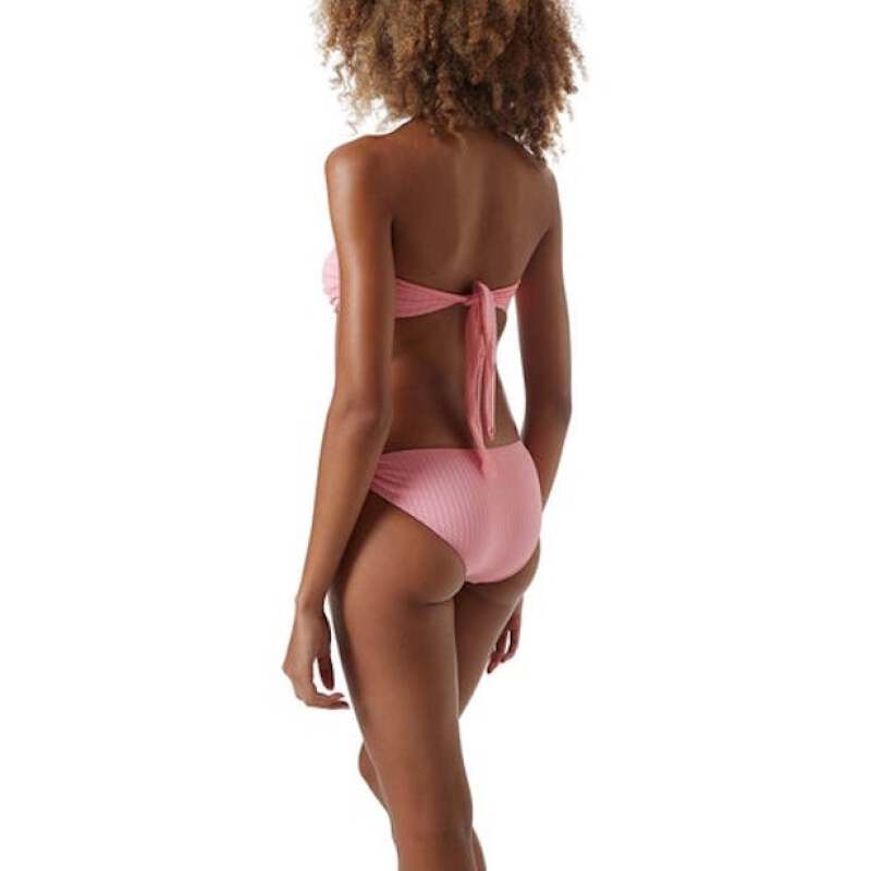 BIKINIS Evita Padded Bandeau Bikini Blush Ribbed 50% Rabatt mit kostenlosem Versand