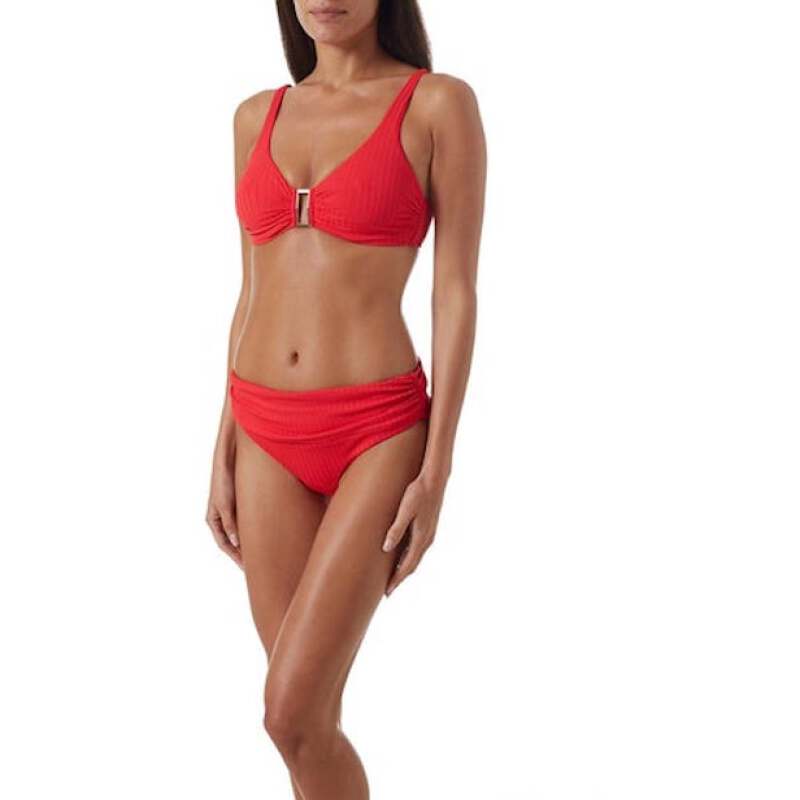BIKINIS Bel Air Bügel Bikini Red Ribbed Clearance-Verkauf