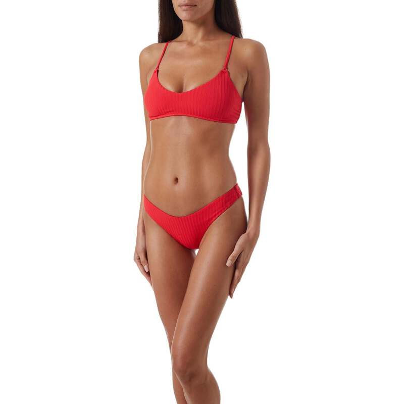 BIKINIS Vienna Padded Bikini Red Ribbed Kostenloser Versand international