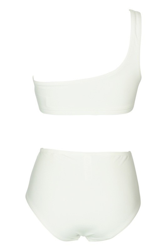 NEUHEITEN Basic Asymmetrischer Bikini weiß Günstiger Verkauf