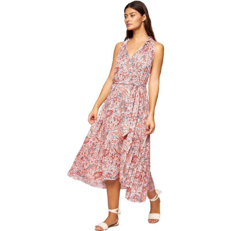 NEUHEITEN Coral Paisley Midikleid Sonderangebot der Fabrik