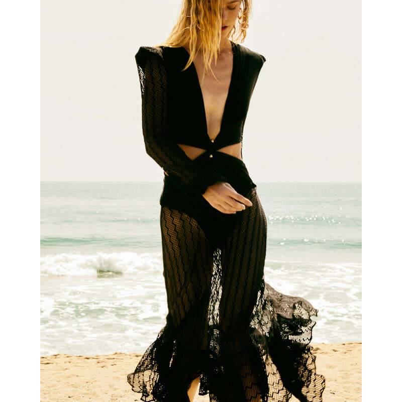 NEUHEITEN Cut-Out Kleid Schwarz 50% Rabatt mit kostenlosem Versand