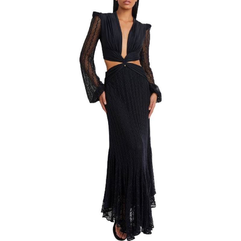 NEUHEITEN Cut-Out Kleid Schwarz 50% Rabatt mit kostenlosem Versand