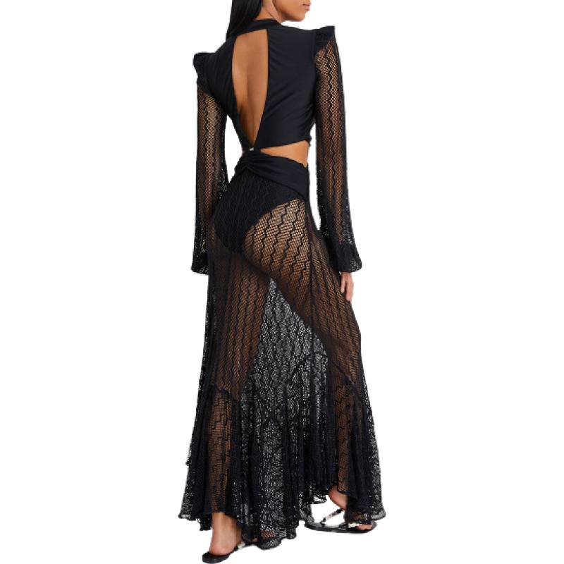 NEUHEITEN Cut-Out Kleid Schwarz 50% Rabatt mit kostenlosem Versand