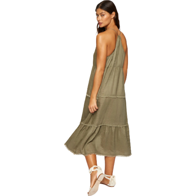 NEUHEITEN Gestuftes Kleid Olive Meist gekauft