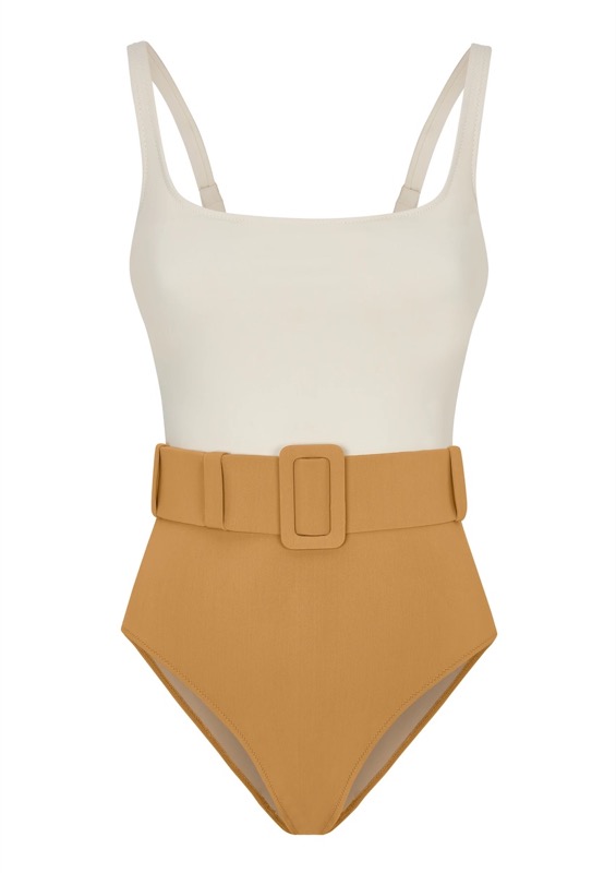 NEUHEITEN Cassandra Bügel Badeanzug Creme/Sand Tiefpreis