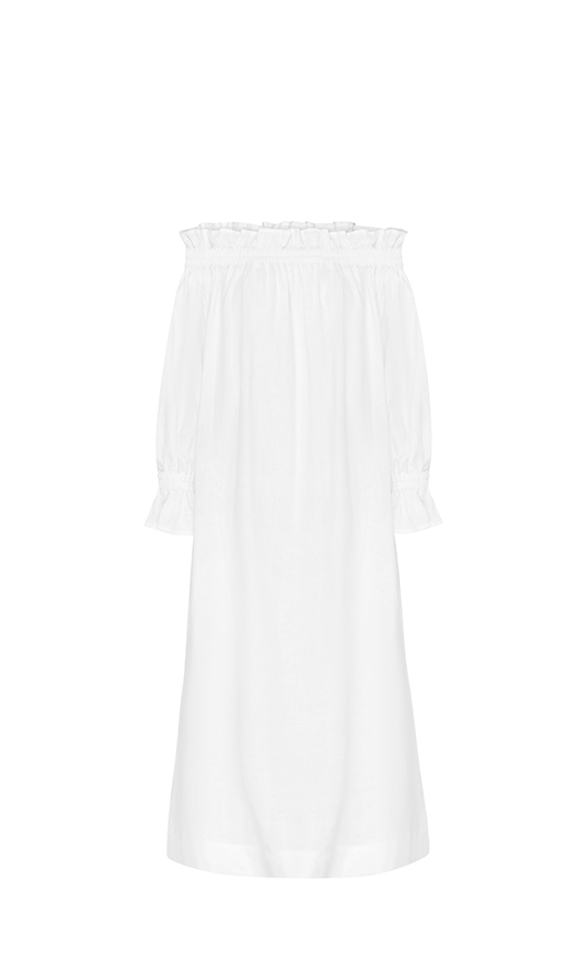 NEUHEITEN Spalla Maxikleid Weiß Riesige Rabatte
