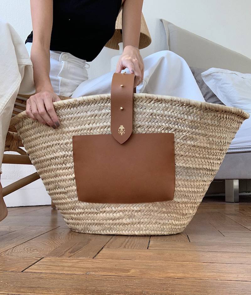 ACCESSOIRES Tulum Korbtasche Cognac Fabrikverkauf