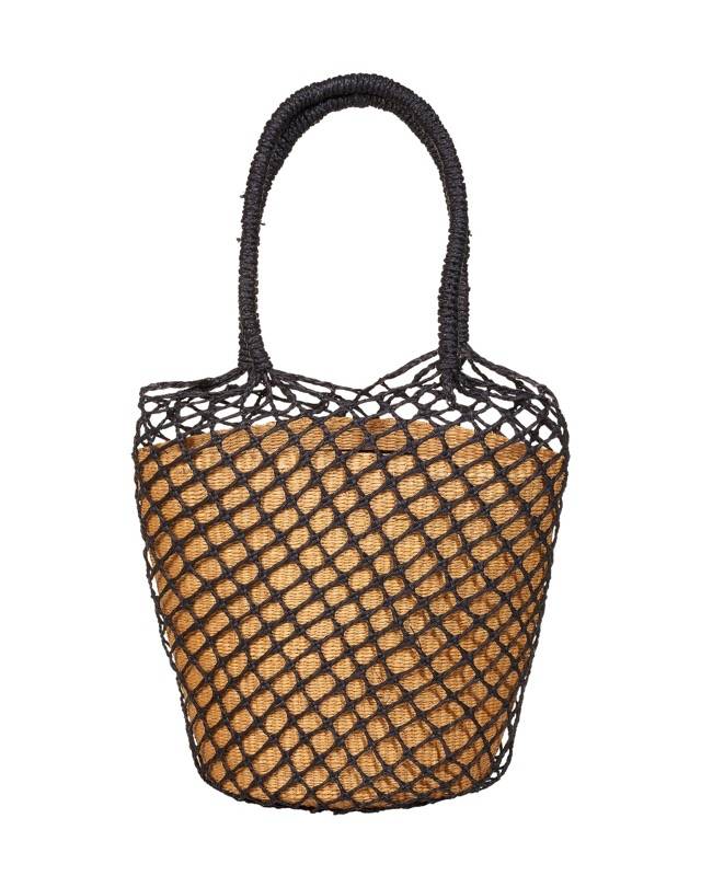 ACCESSOIRES Rocha Strohkorb in schwarz & Zimt Letzte 3 Tage